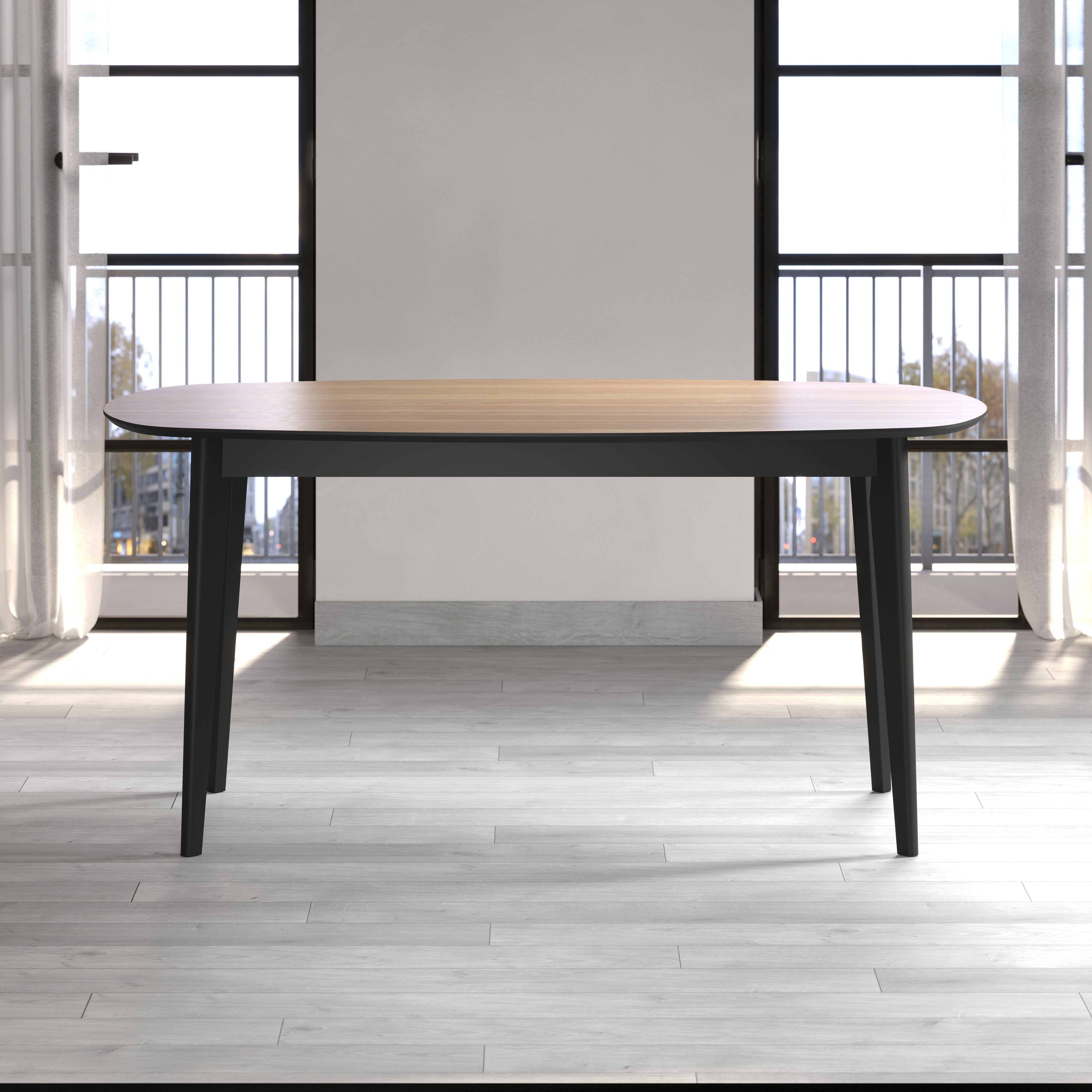 Home affaire Esstisch Ronda (1-St), Esszimmertisch oval auf Massivholzfüßen - (B/T/H) 160/90/77 cm