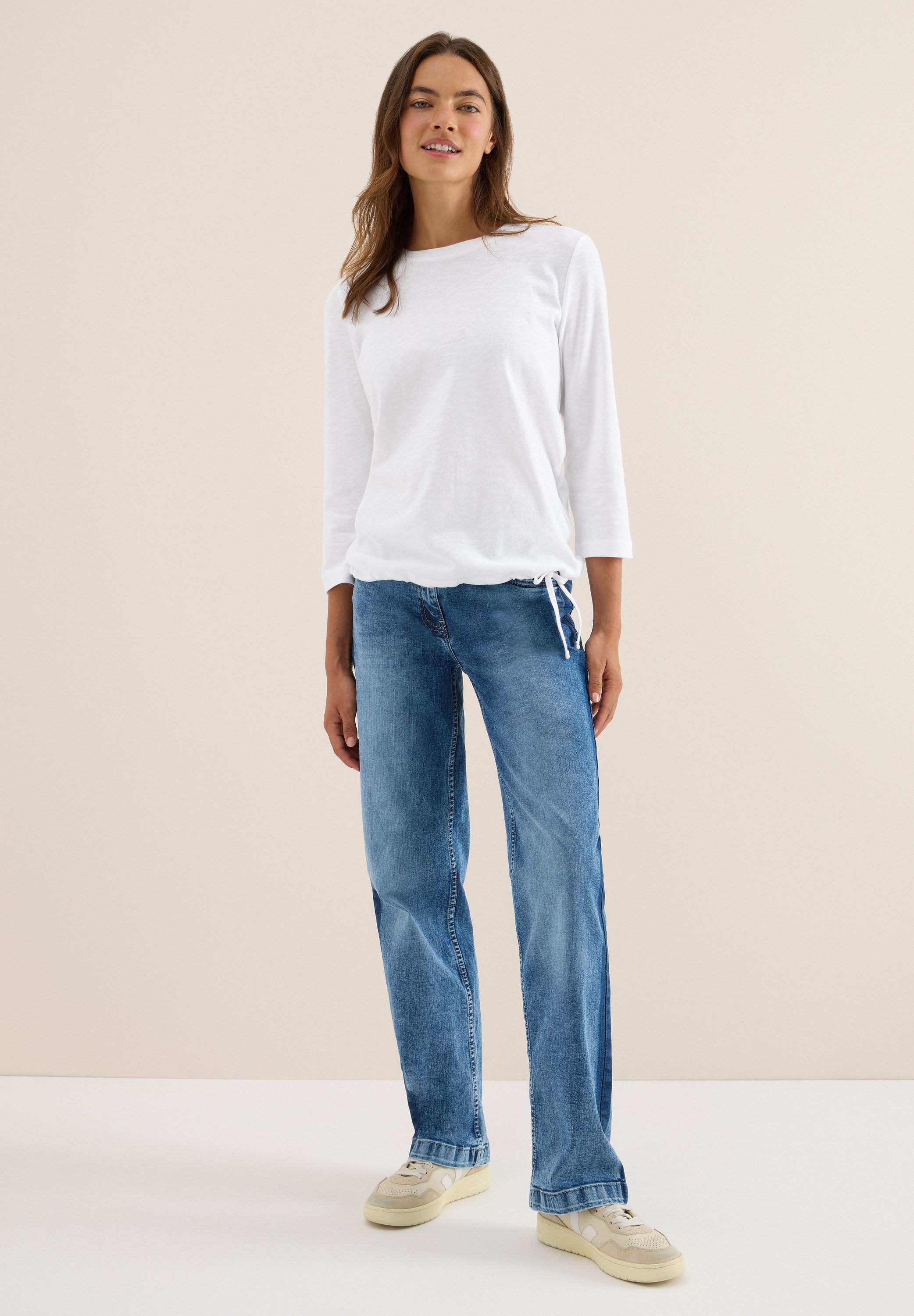 CECIL 3/4-Arm-Shirt aus reiner Baumwolle