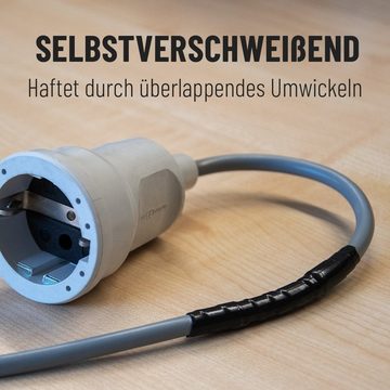 ABSINA Dichtband selbstverschweißendes Isolierband 25 mm x 3 m - Silikonband schwarz & transparent für Wasser & Luft - Dichtungsband, Silikon Tape, Reparaturband, Elektro, Isoband Elektriker, Industrieband