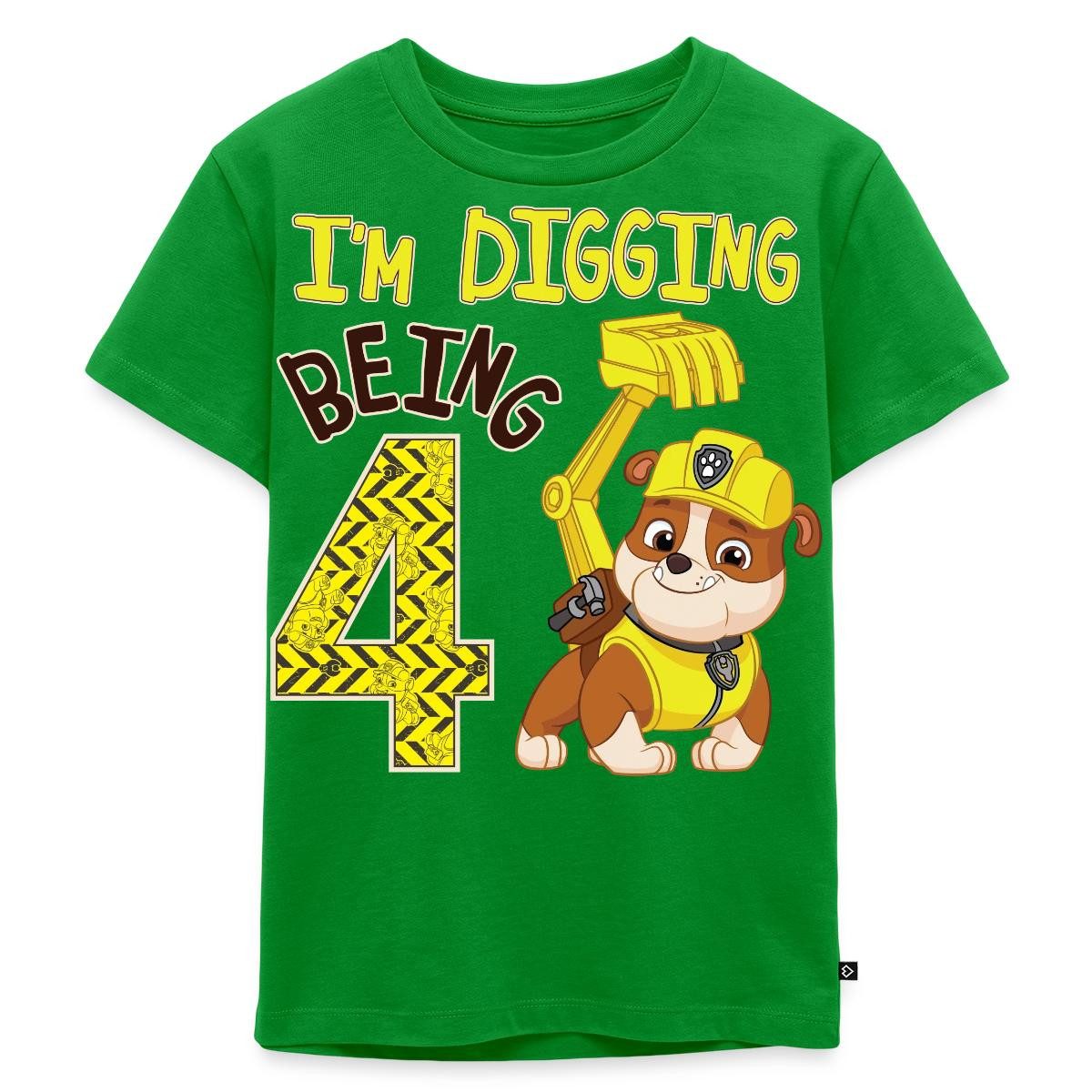 T-Shirt Paw Patrol Rubble 4. Geburtstag Kinder Premium T-Shirt
