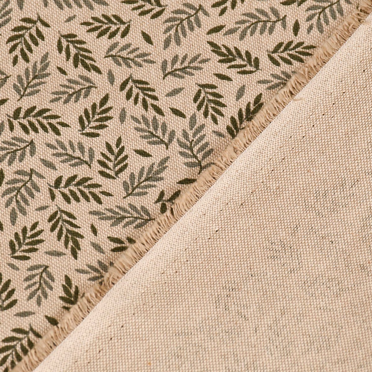Scandi Tischdecke handmade LEBEN. LEBEN. Mini-Blätter natur SCHÖNER Tischdecke grün, Leaf SCHÖNER