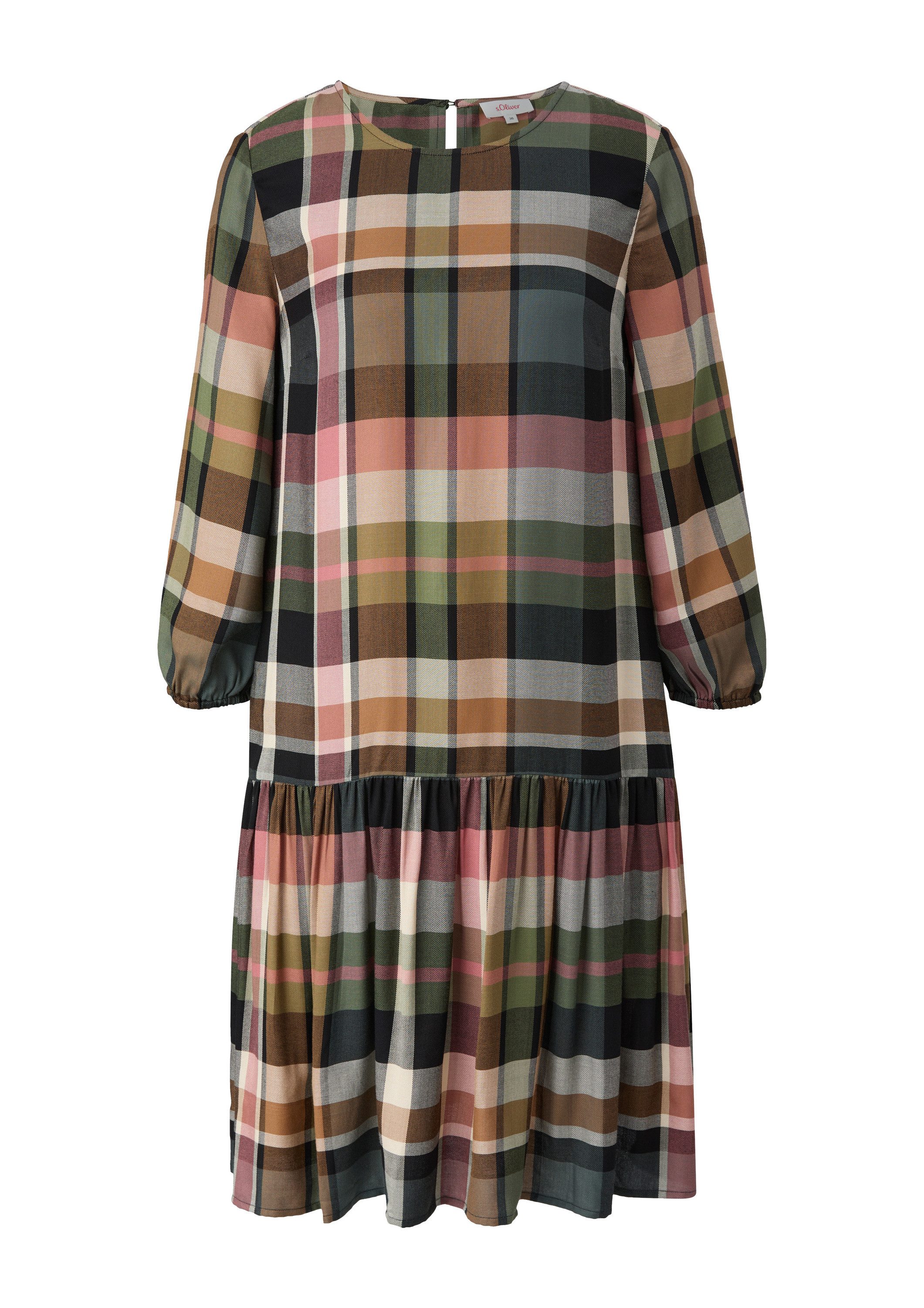 s.Oliver Minikleid Kleid Kariertes Minikleid aus Viskosemix