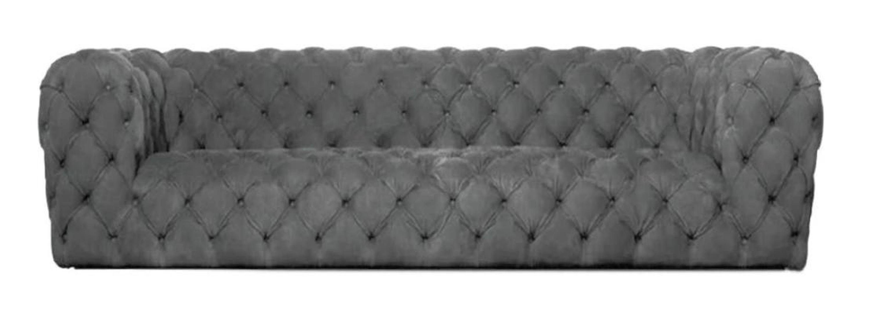 JVmoebel gemütliche Chesterfield-Sofa, big xxl Viersitzer Gelbe Couch Chesterfield sofa Grau