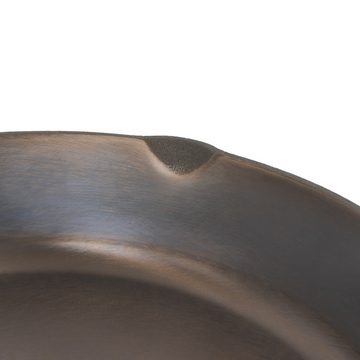 Mahlzeit Grillpfanne Polierte Gusseisenpfanne mit Deckel, Ø 29,5 cm, Bratpfanne, Gusspfanne, Gusseisen (2-tlg), zwei Ausgießer