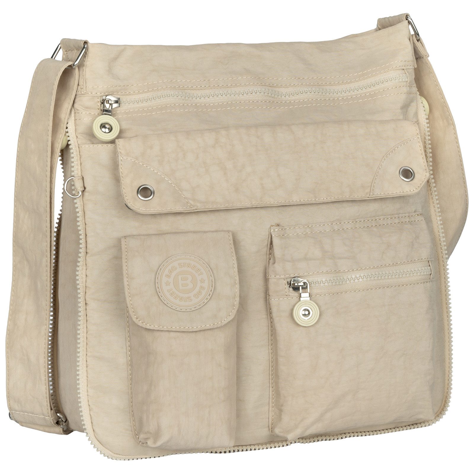 BAG STREET Umhängetasche Damentasche Umhängetasche Handtasche Schultertasche Beige, als Schultertasche, Umhängetasche tragbar