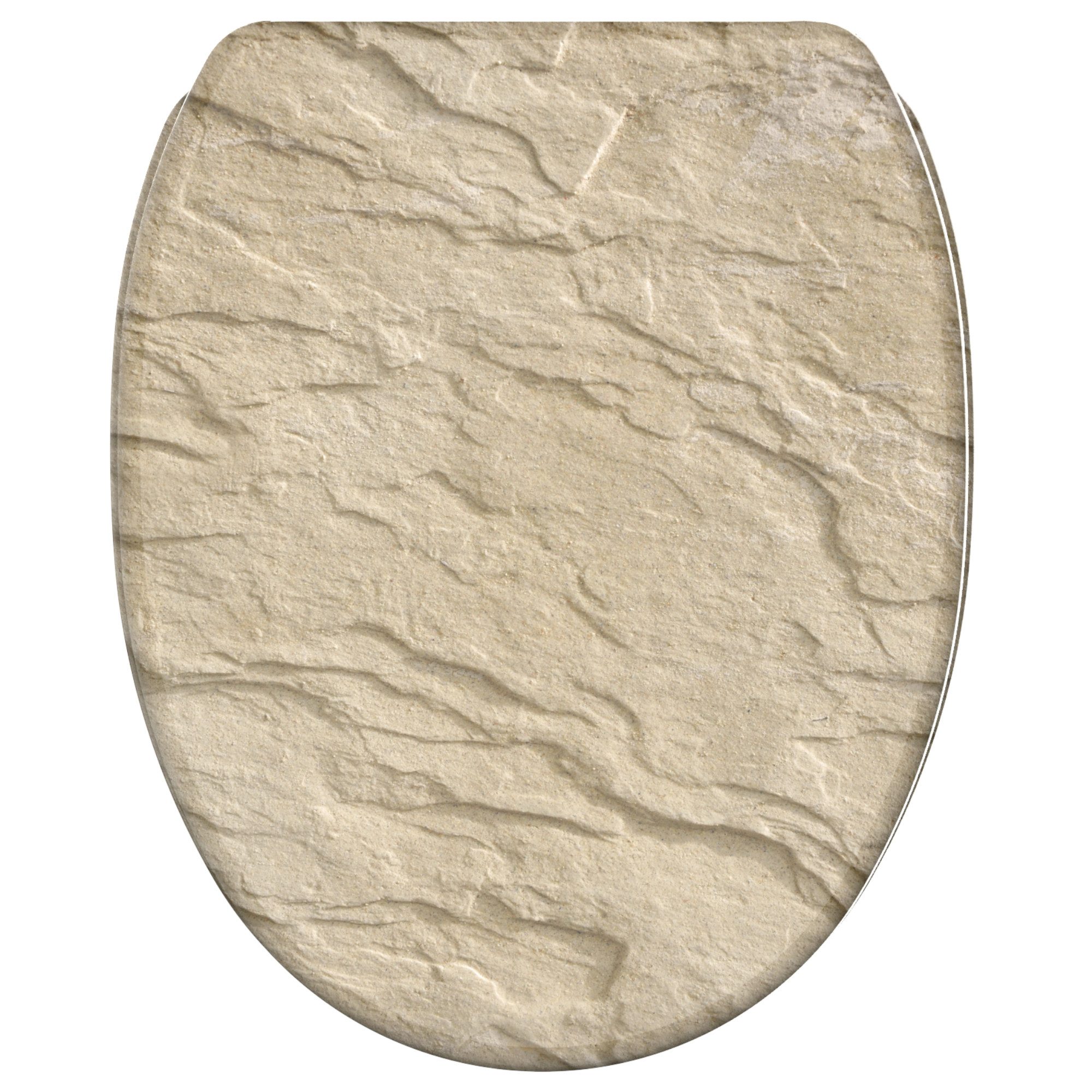 Sanilo WC-Sitz Sand Stone mit Absenkautomatik & Quick Release, Premium Toilettendeckel, abnehmbar, leichte Montage von oben