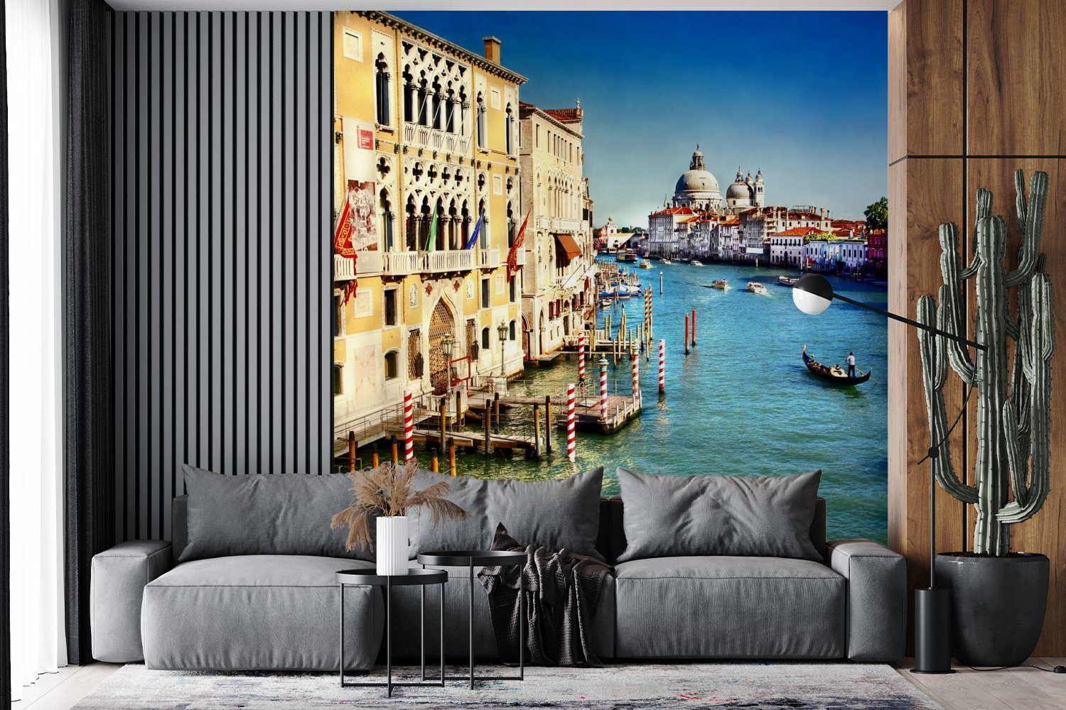 Vliestapete Küche, Matt, Fototapete (4 - St), Fototapete Wasser, bedruckt, Schlafzimmer für Italien Venedig Wohnzimmer - MuchoWow