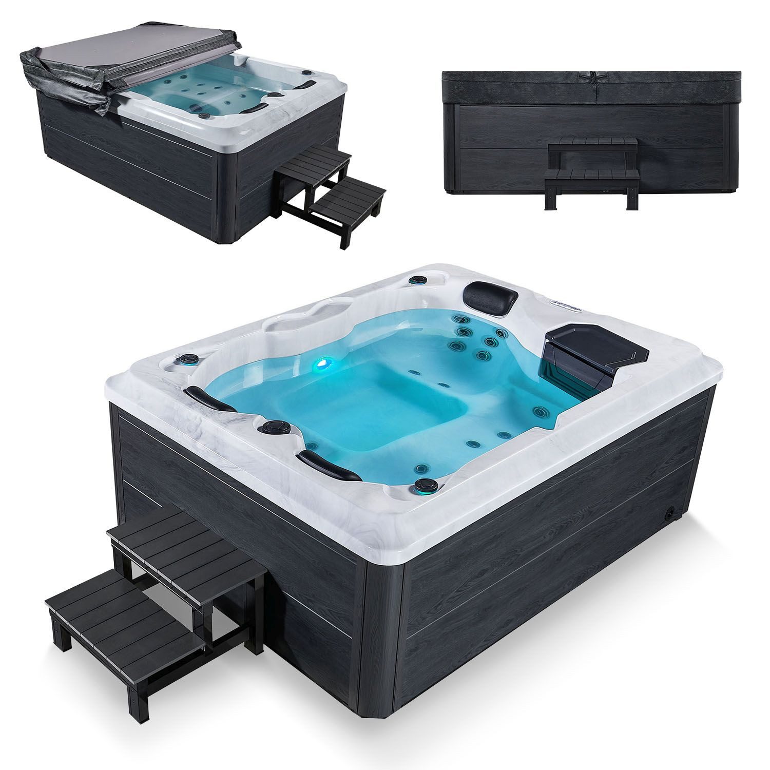 Artsauna Whirlpool Oasis mit Treppe, (Spa mit Massagedüsen, LED-Beleuchtung günstig online kaufen