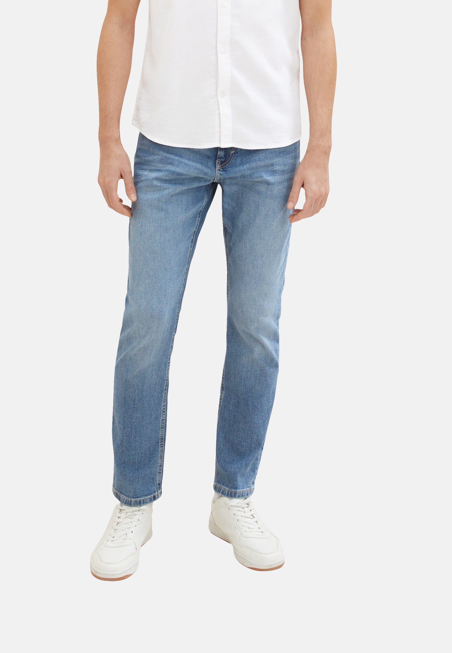 TOM TAILOR 5-Pocket-Jeans Jeans Hose lange (1-tlg) hellblau Five-Pocket-Style Fit Slim Josh