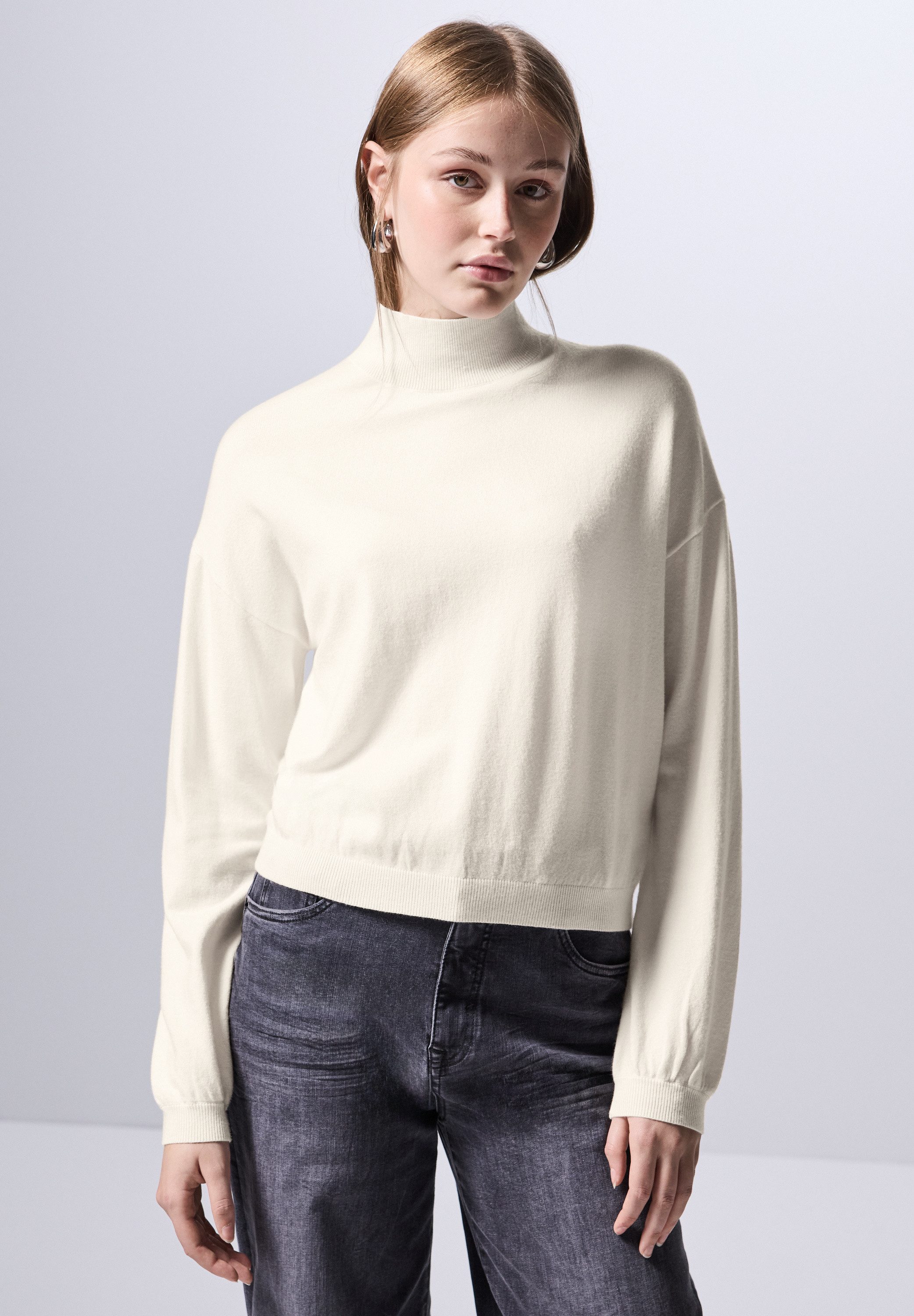 STREET ONE STUDIO Strickpullover mit Elastiksaum günstig online kaufen