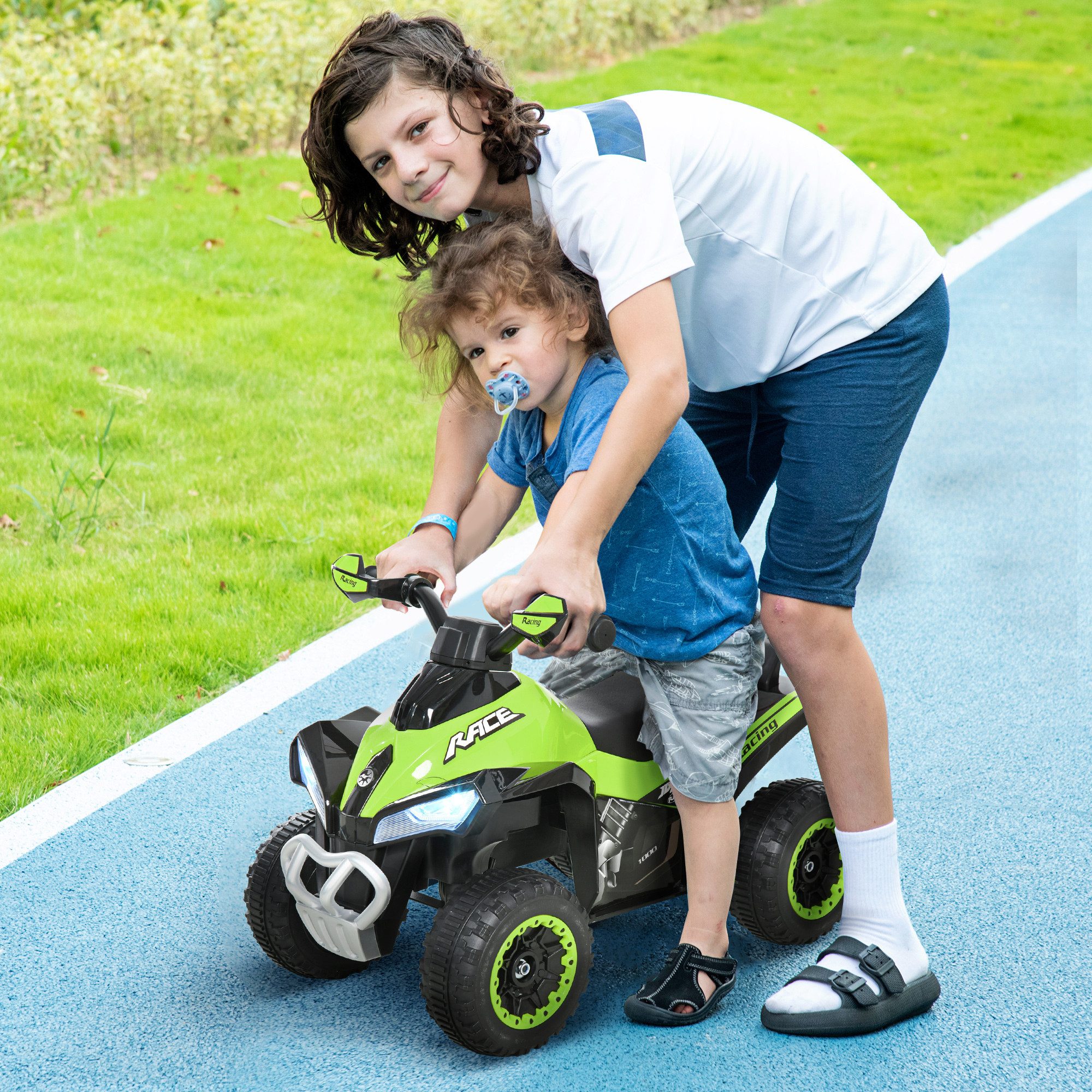 HOMCOM Rutscher Kinder Rutschauto Tretauto, (Rutschen Kinderauto, 1-tlg., Kinderfahrzeug), Grün 67,5 x 38 x 44 cm