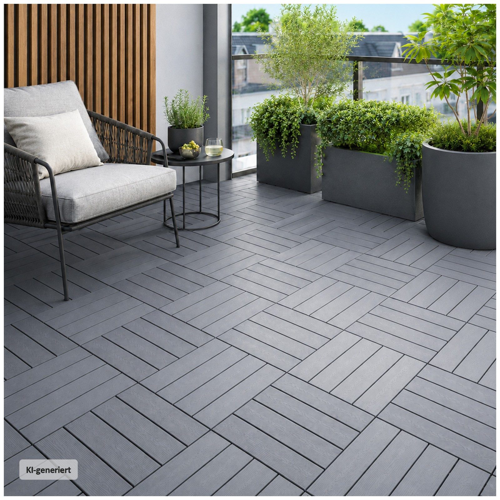 HTI-Living Outdoor-Bodenplatte Bodenplatte 9-teilig Nessa Klick, Set, 9-St., 9 Bodenplatten, Terrassenplatte Gehwegplatte