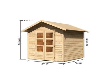 Karibu Gartenhaus "Tarmstedt 6" naturbelassen, BxT: 300x304 cm, aus hochwertiger nordischer Fichte