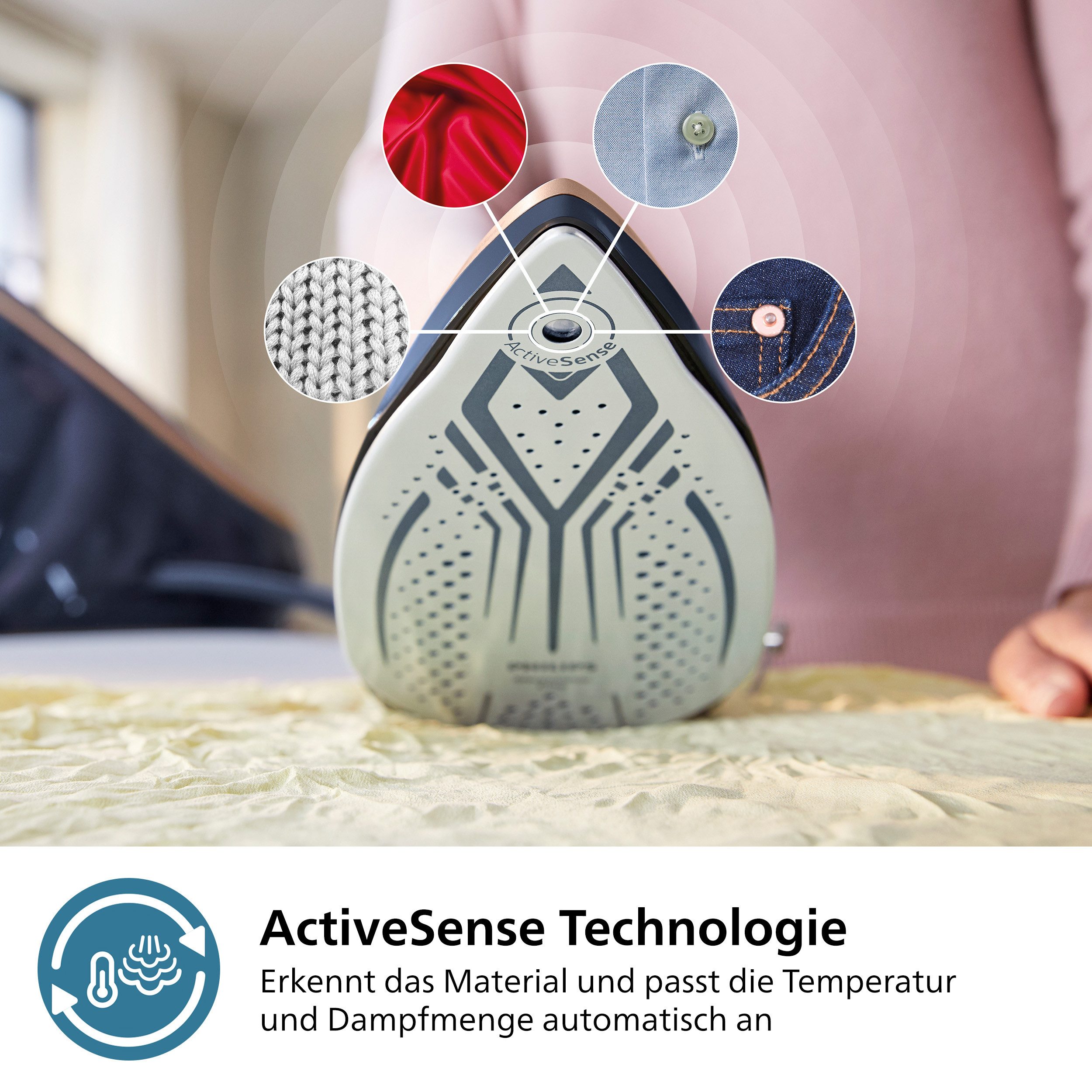 Philips Dampfbügelstation PSG9030/20 PerfectCare 9000 Series, 1800 ml Wassertank, ActiveSense Technologie, SteamGlide Elite Bügelsohle, 720 gr Dampfstoß – Bild 2 von 5