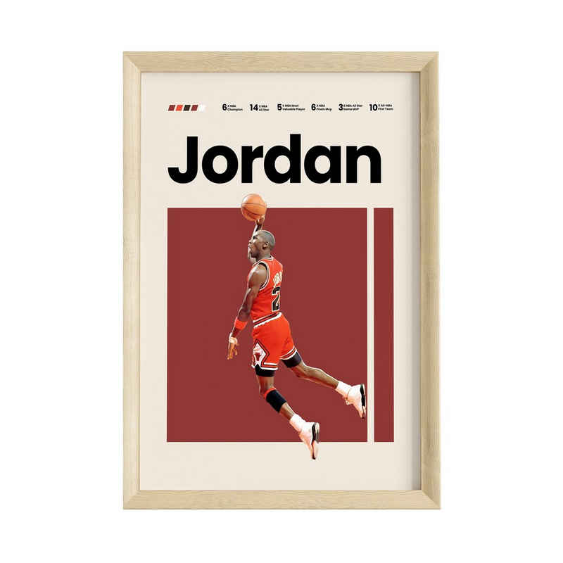 JUSTGOODMOOD Poster Premium ® Michael Jordan · Basketball · ohne Rahmen