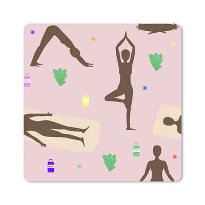 MuchoWow Gaming Mauspad Yoga - Zen - Verhaltensmuster (1-St), Gaming, Rutschfester Unterseite, Mausunterlage, 80x80 cm, XXL, Großes