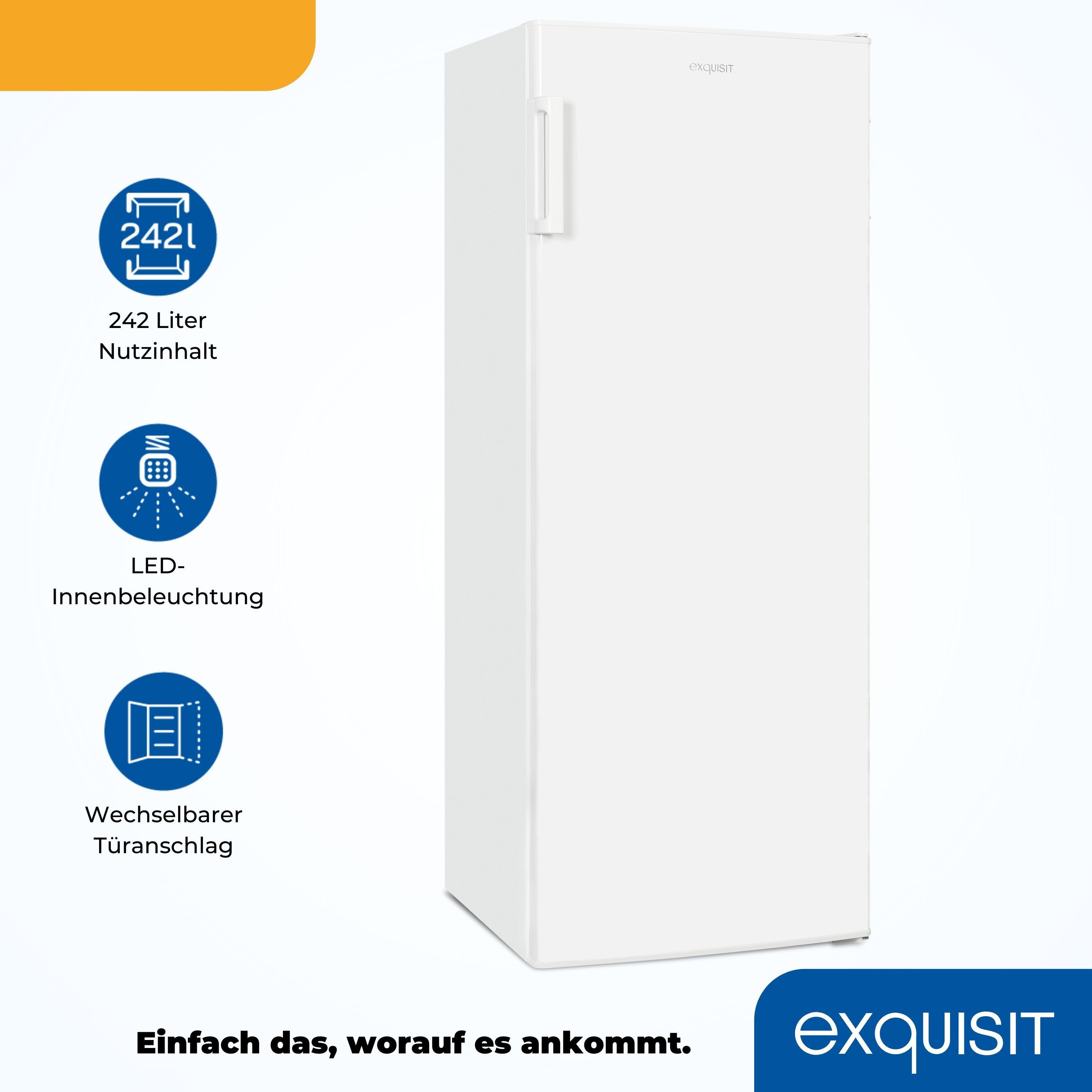 exquisit Kühlschrank KS320-V-H-040E weiss, 142,6 cm hoch, 54,4 cm breit, Großzügiger Kühlraum für mehr Frische und beste Übersicht – Bild 4 von 5