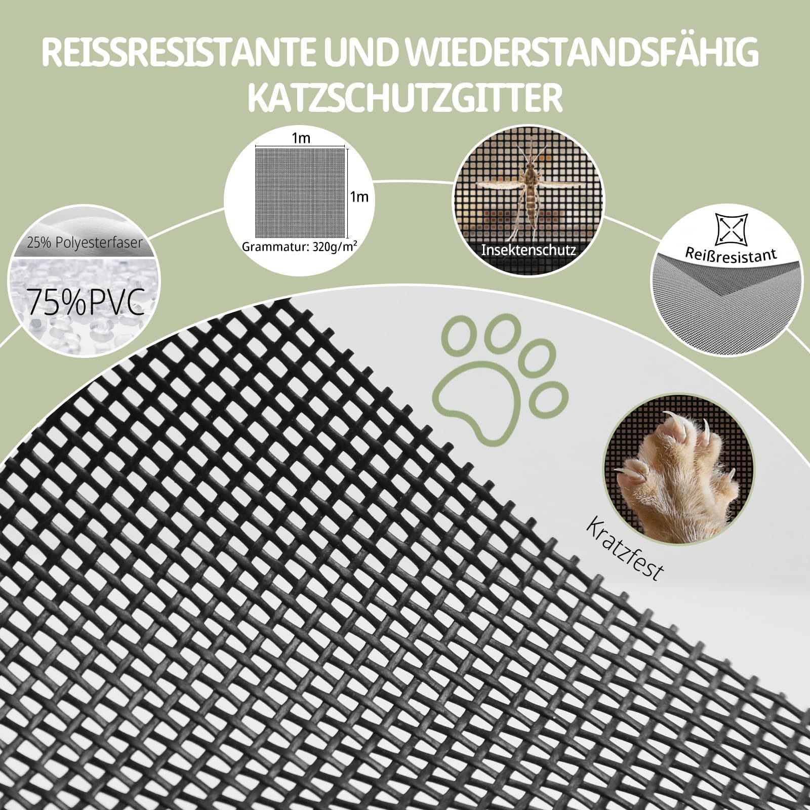 Ledander Insektenschutz-Fensterrahmen Katzennetz Fenster, Insektenschutz an Fenster Bausatz