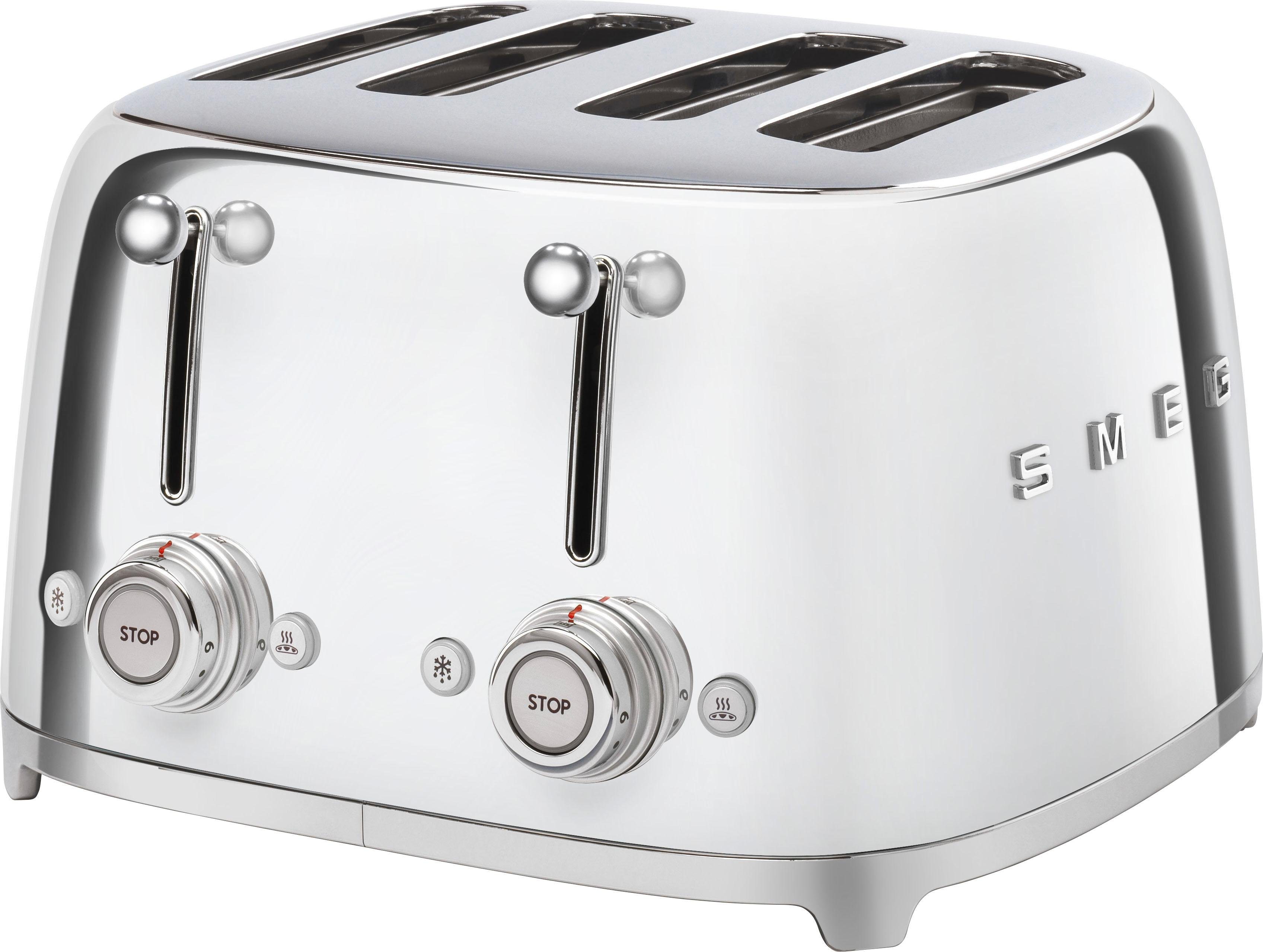 Smeg Toaster TSF03SSEU, 4 kurze Schlitze, 3000 W