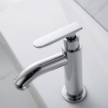 aihom Waschtischarmatur Badezimmer-Kaltwasser-Waschtischmischer Verchromt Gast-WC-Mischer