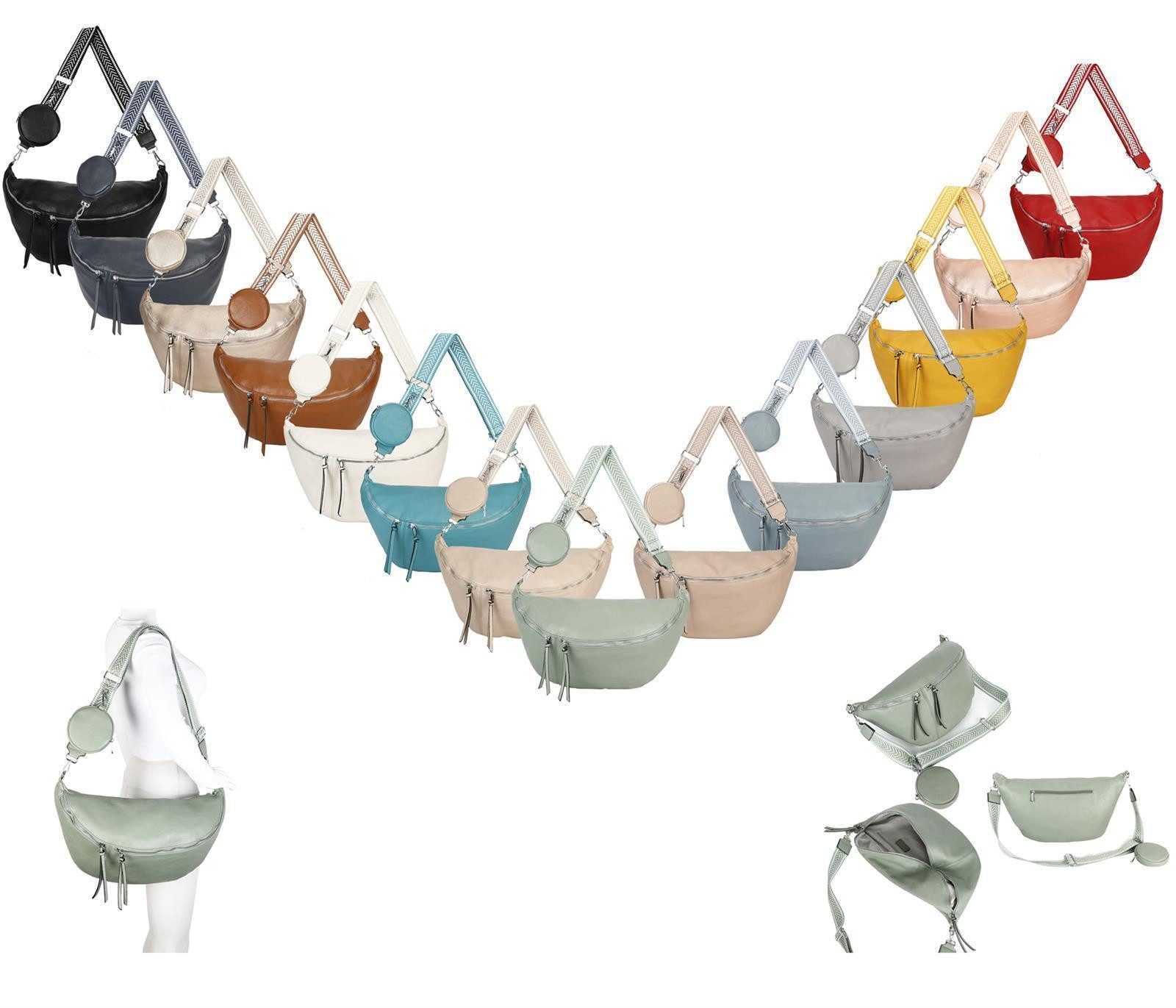 ITALYSHOP24 Schultertasche Damen XXL Tasche Gürteltasche günstig online kaufen