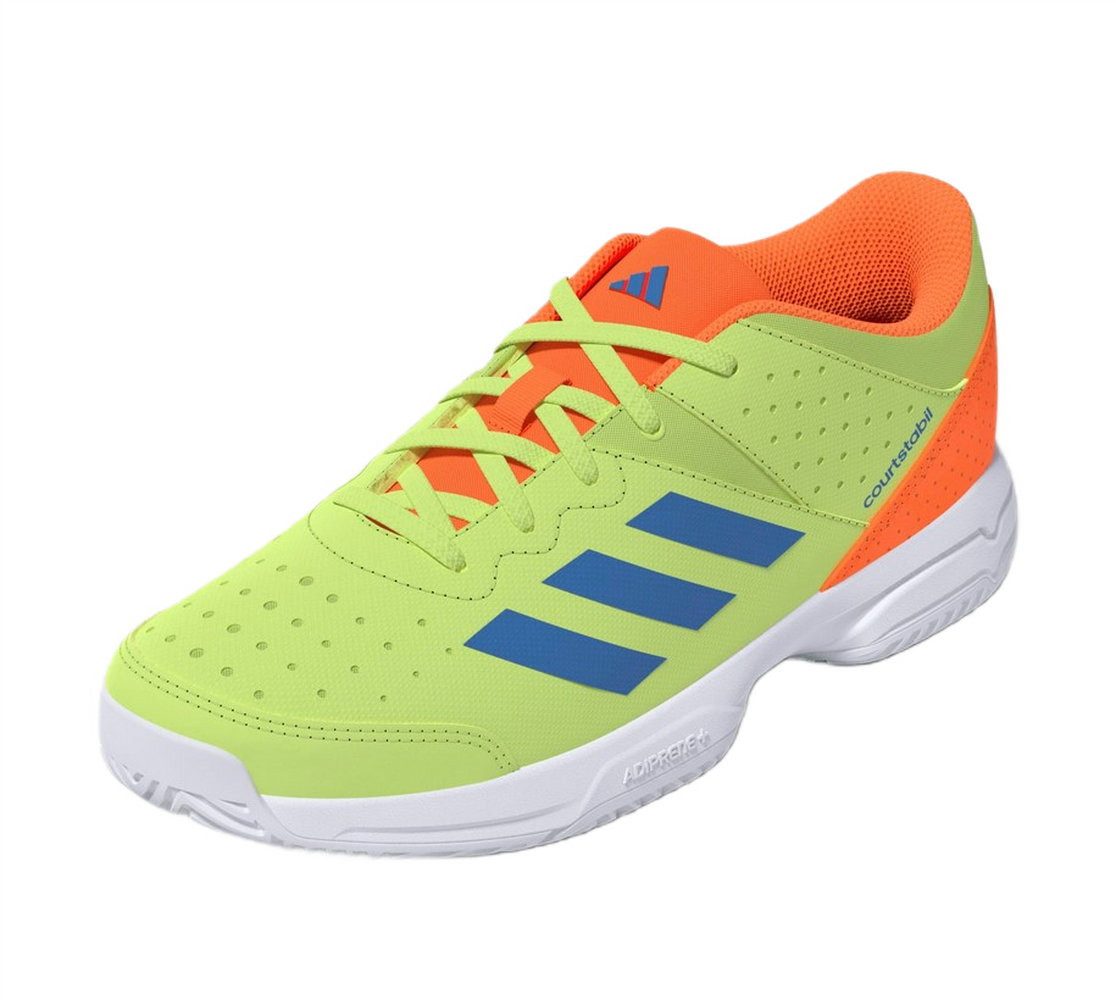 adidas Performance Hallen-Indoorschuhe Court Stabil grün/orange Kinder Badmintonschuh