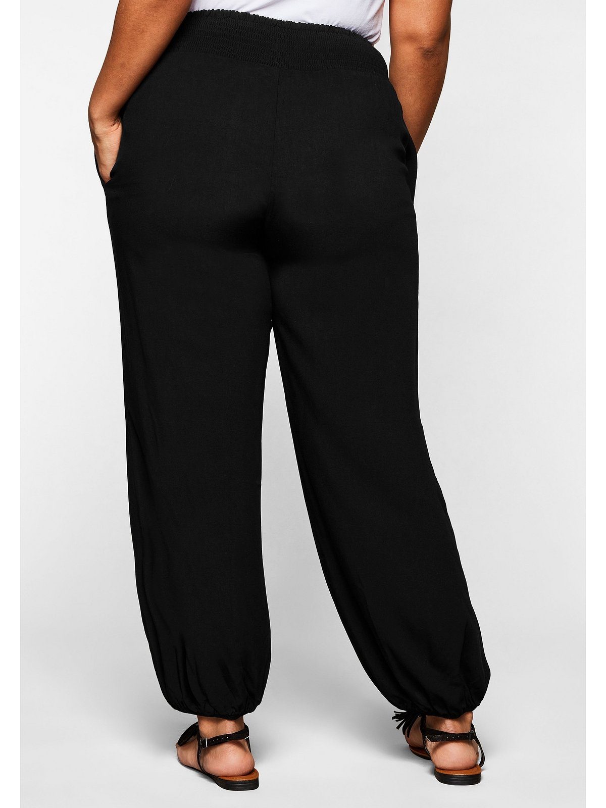 Damen Hosen Sheego Schlupfhose Strandhose mit breitem, elastischen Bund