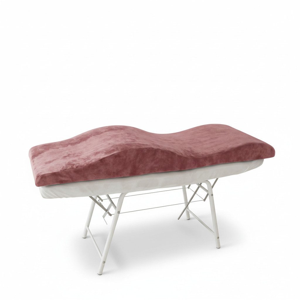 STM Company Massageliege Memory Foam Wellenmatratze für Kosmetikliege (180x60 cm / 190x70 cm, mit Veloursbezug), Anatomischer Lash Topper für Wimpern, PMU & Kosmetik