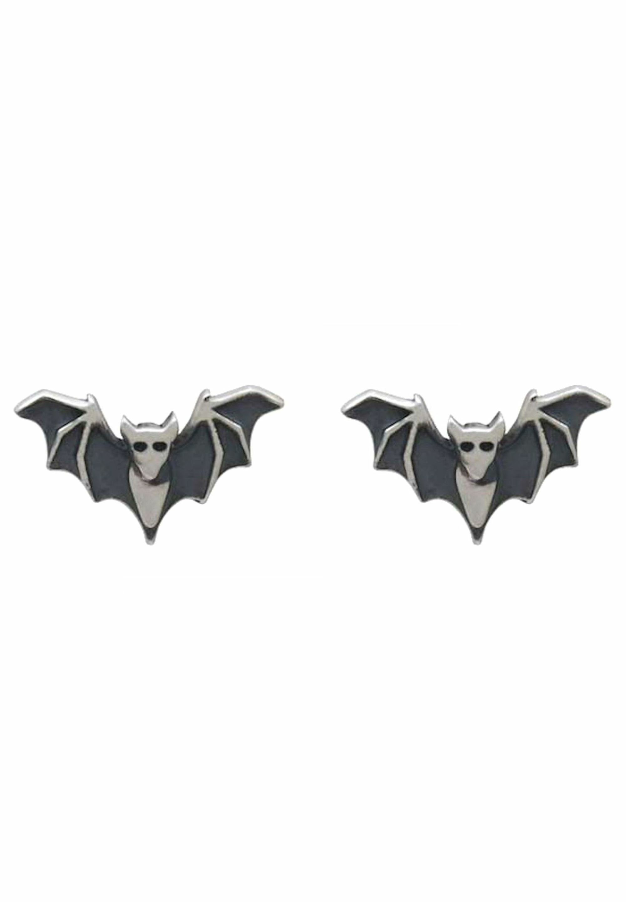 silver 3-D Fledermaus coloured Paar Gemshine Ohrhänger Batman -
