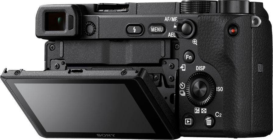 OLED 180° 4K - Sony MP, Sucher, L-Kit NFC, 16-50mm Klapp-Display, (Wi-Fi), Alpha Bluetooth, E-Mount XGA ILCE-6400LB Systemkamera Objektiv) (24,2 WLAN Video, 6400