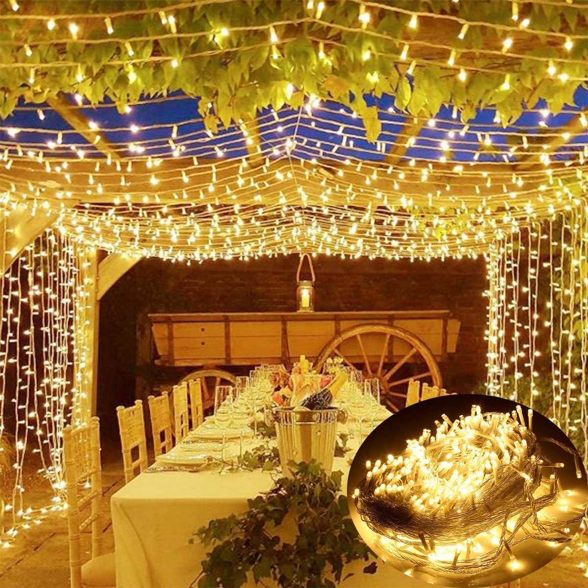 8 Modi Vorhang Leuchten 200 LEDs Fenster oyajia mit 20m Lichterketten LED-Lichterkette