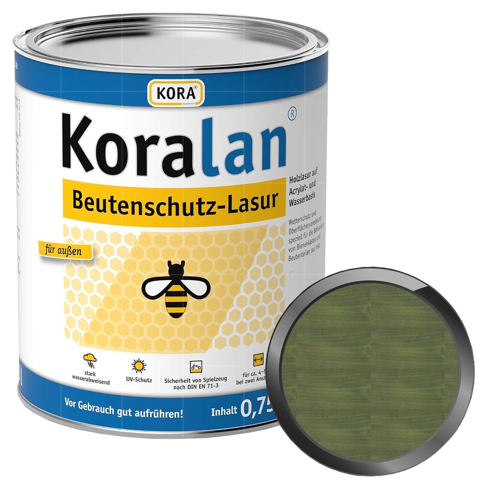 KORA Holzschutzlasur Koralan Beutenschutz-Lasur - 0.75 Ltr