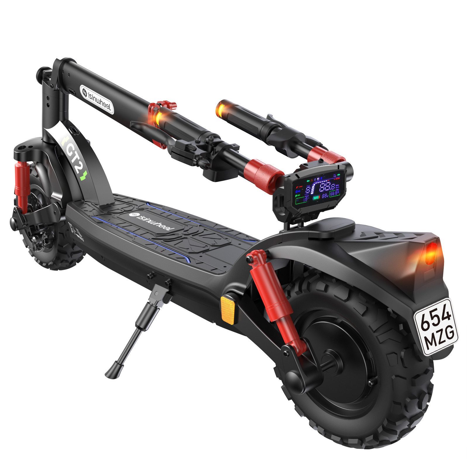 iSinwheel E-Scooter Offroad Elektroroller mit Straßenzulassung, (1 tlg), Duales Bremssystem, Belastung bis 150kg,11-Zoll-Reifen