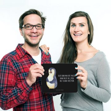Mr. & Mrs. Panda Mauspad Pinguin Diät - Schwarz - Geschenk, Arbeitszimmer, Gewicht, Einzigarti (1-St), Made in Germany
