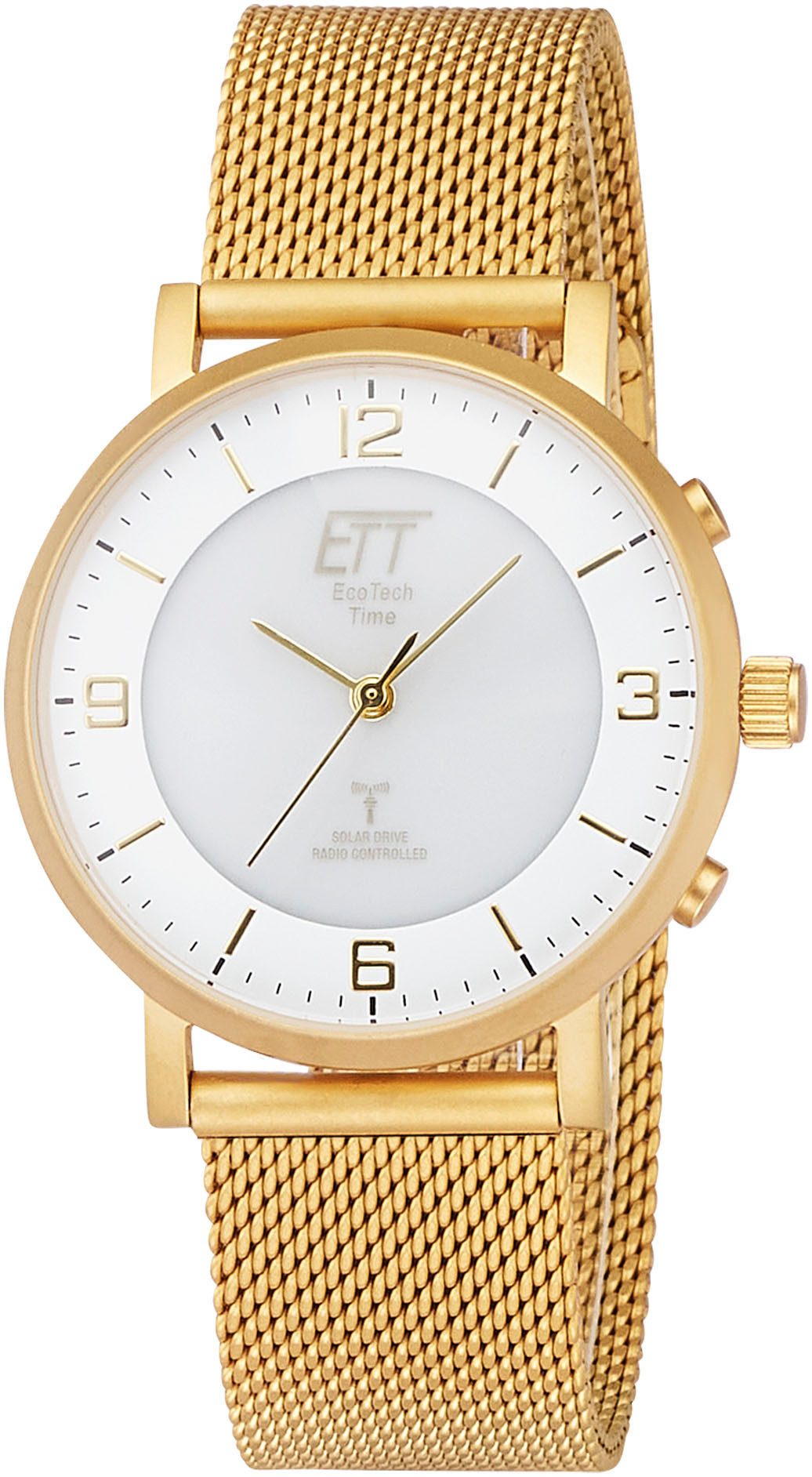 ETT Funkuhr Atacama EGS-11471-11M, Armbanduhr, Solar, Damenuhr, Herrenuhr, Edelstahlarmband, analog