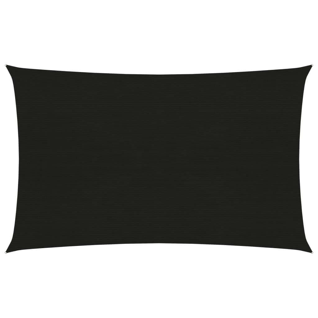 Sonnensegel Sonnensegel 160 g m² Schwarz 2x4,5 m HDPE Beschattung Rechteck