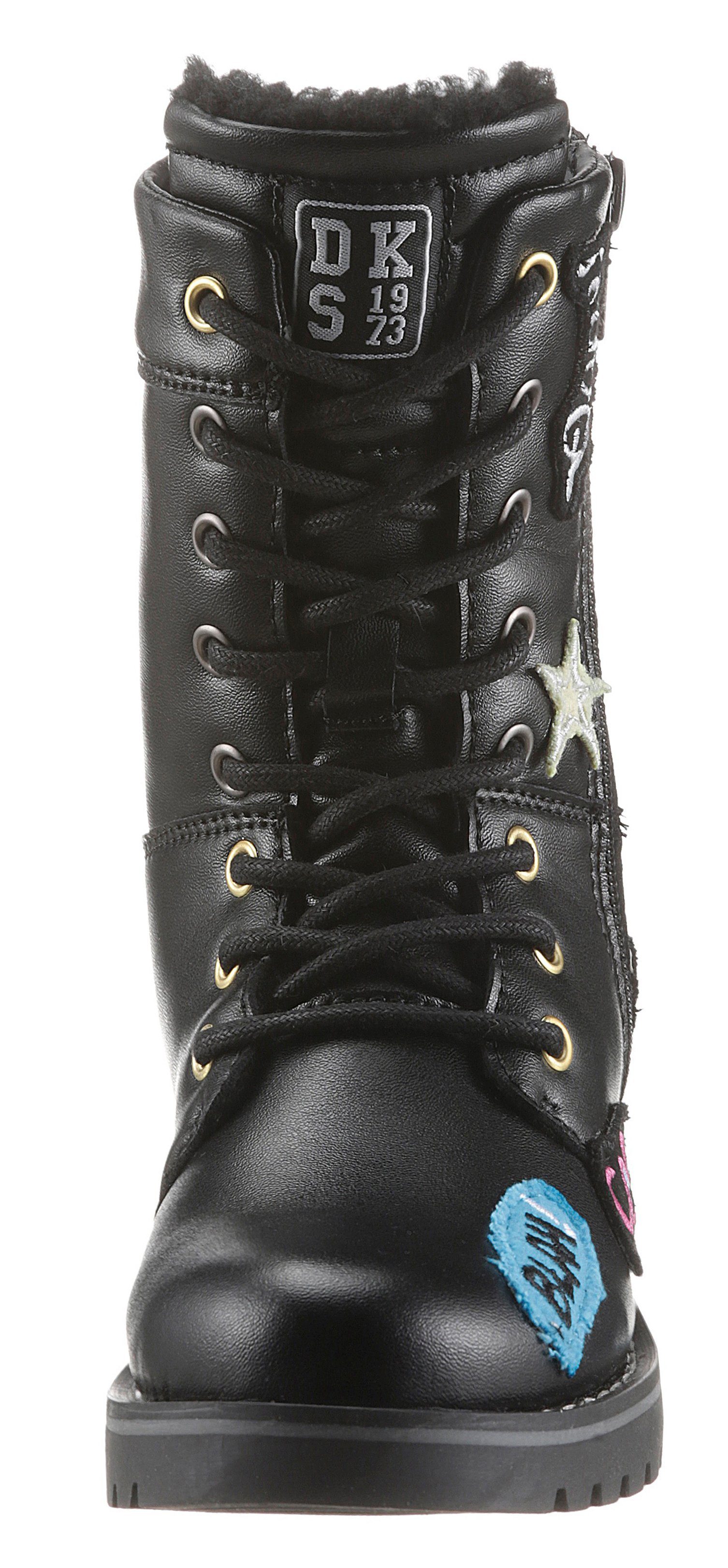 Dockers by Gerli Schnürstiefel Boots mit bunten Patches – Bild 4 von 5