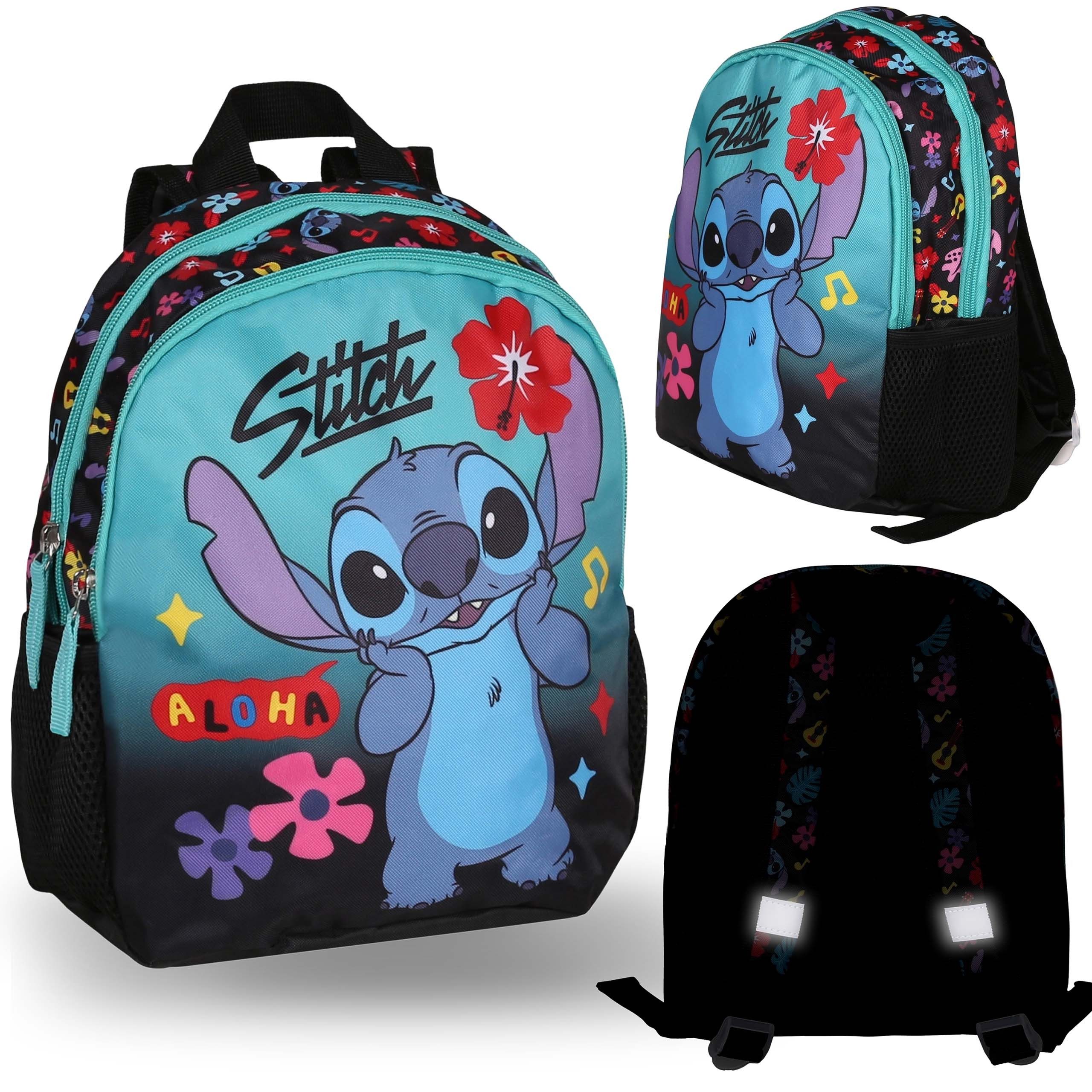 Sarcia.eu Дошкольная сумка DISNEY Stitch bunter Rucksack für Mädchen mit Reflektoren 23x28x13 cm