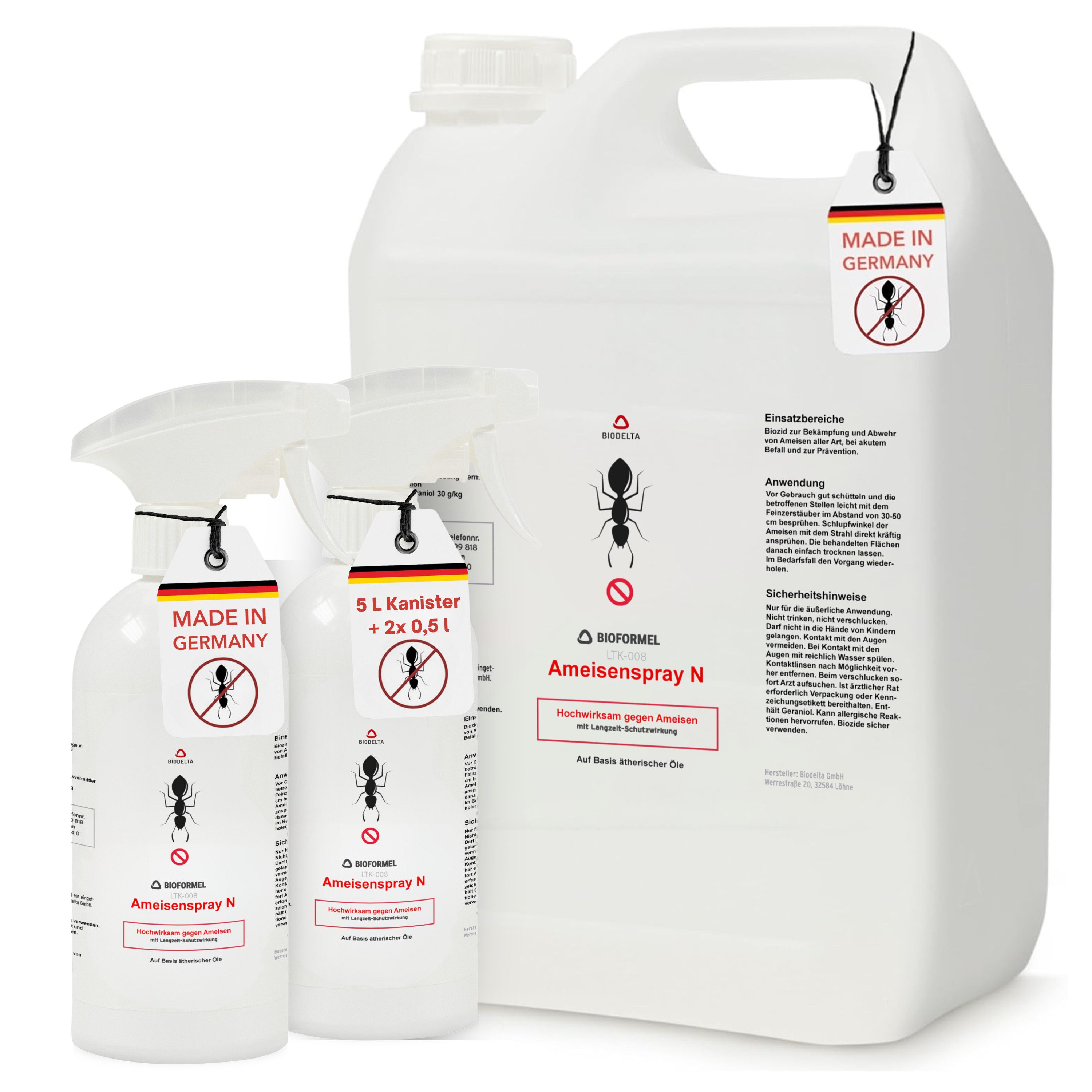Thumbnail - LTK-008 Biodelta Insektenspray Ameisenspray N, 1 l, Sprühflasche oder Kanister, 500ml
