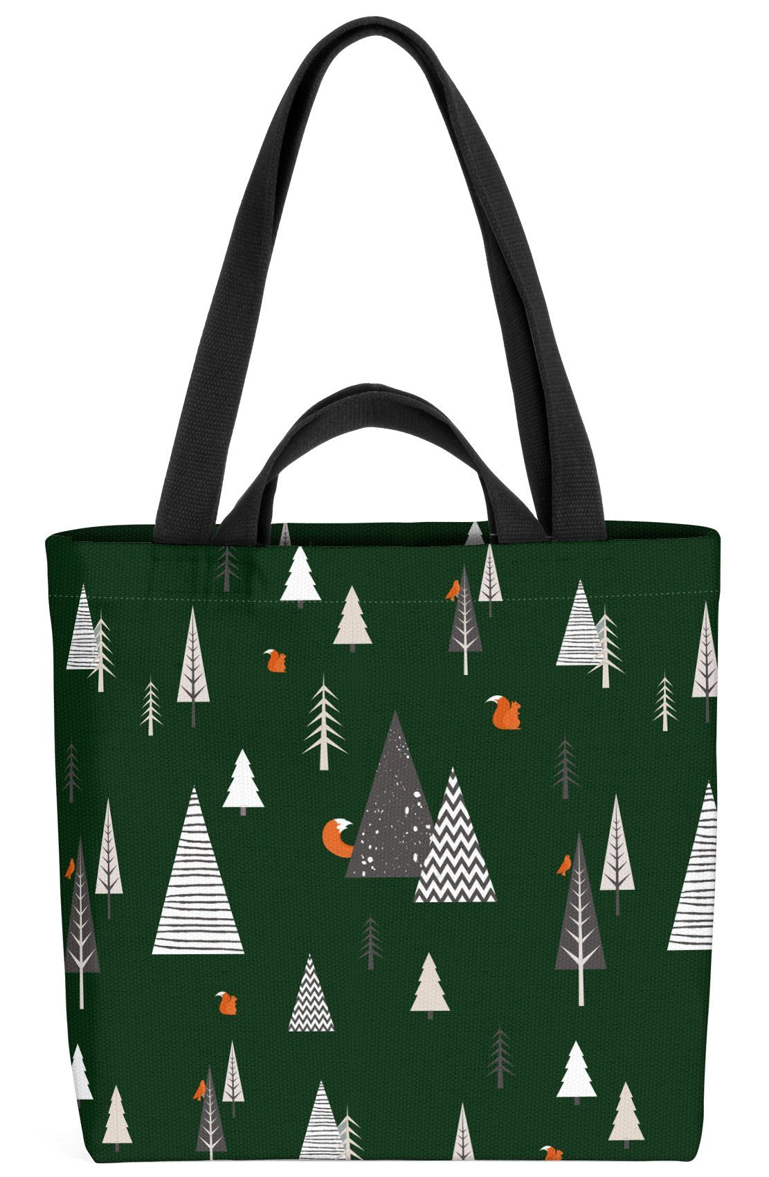 VOID Henkeltasche (1-tlg), Wald Eichhörnchen 2 Skandinavien Design Norwegen Wald Bäume Winter Somme