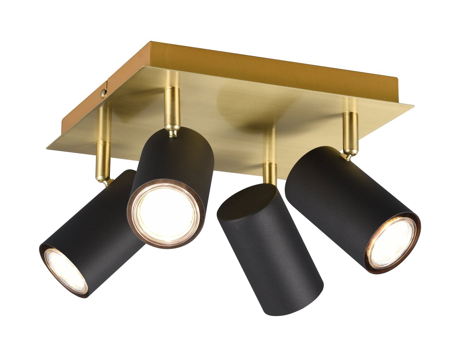 meineWunschleuchte / kleine LED Schwarz LED Deckenstrahler, Gold-en, Schwarz wechselbar, stylische Ø24cm Lichtspots Dimmfunktion, innen, Decken-lampe Gold Warmweiß,