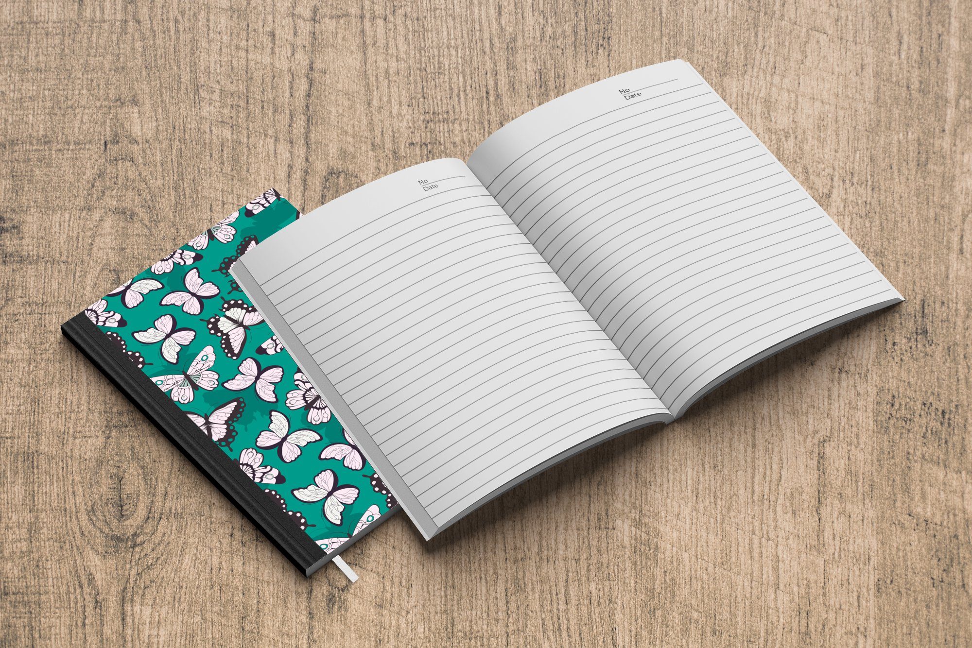 Tiere Notizbuch - MuchoWow Haushaltsbuch Muster - 98 Journal, - Kinder Tagebuch, Notizheft, Mädchen Merkzettel, A5, Schmetterling Kinder, - Mädchen Seiten, - -