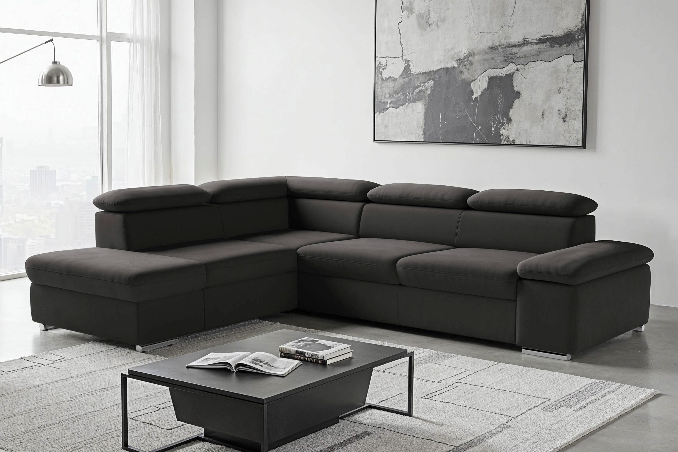 sit&more Ecksofa Valantine L-Form, B: 272 cm, Armteilverstellung, Kopfteilverstellung, mit Schlaffunktion, Komfortsofa, modern