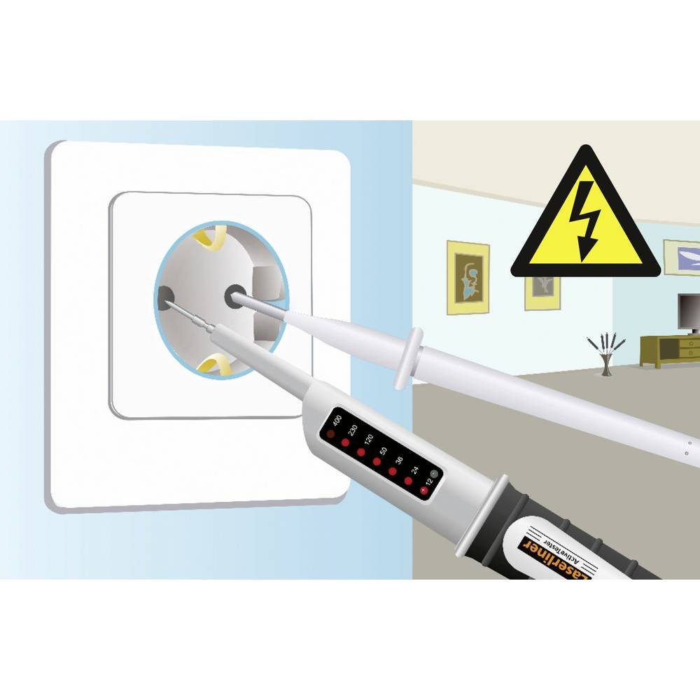 LASERLINER Spannungsprüfer ActiveTester Spannungs- und Durchgangsprüfer 083.020E