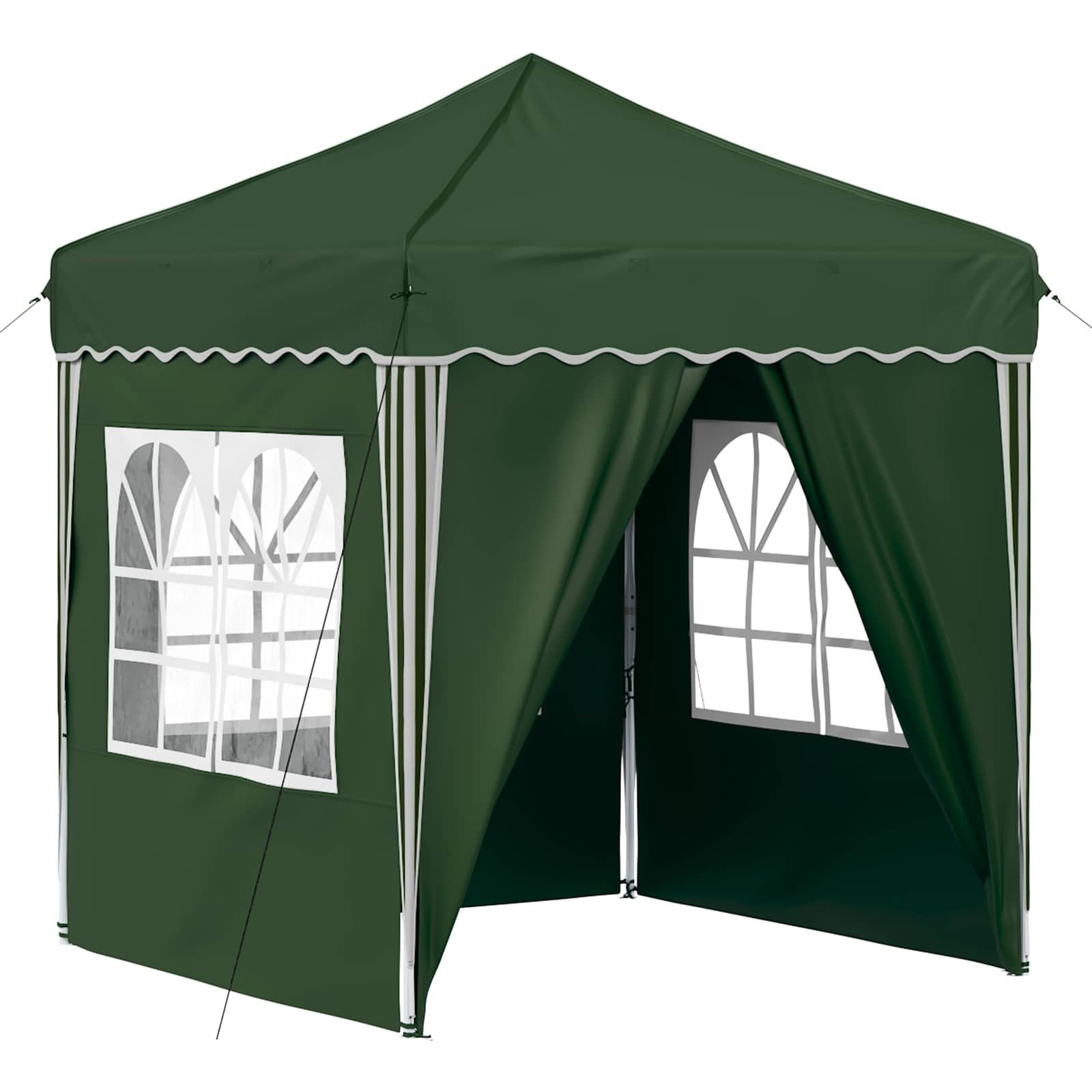 vidaXL Partyzelt Pop-up Partyzelt 195 x 195 x 245 cm Grün Oxford-Stoff