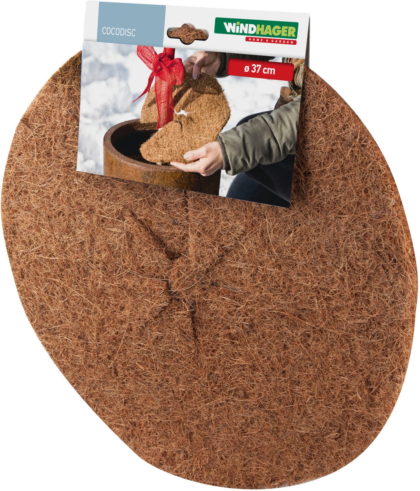 Windhager Winterschutzvlies Cocodisc, Frostschutz Mulchscheibe für Pflanzen, (1-St), Kälteschutz aus Kokosfasern, erhältlich mit Ø 37 cm oder 60 cm