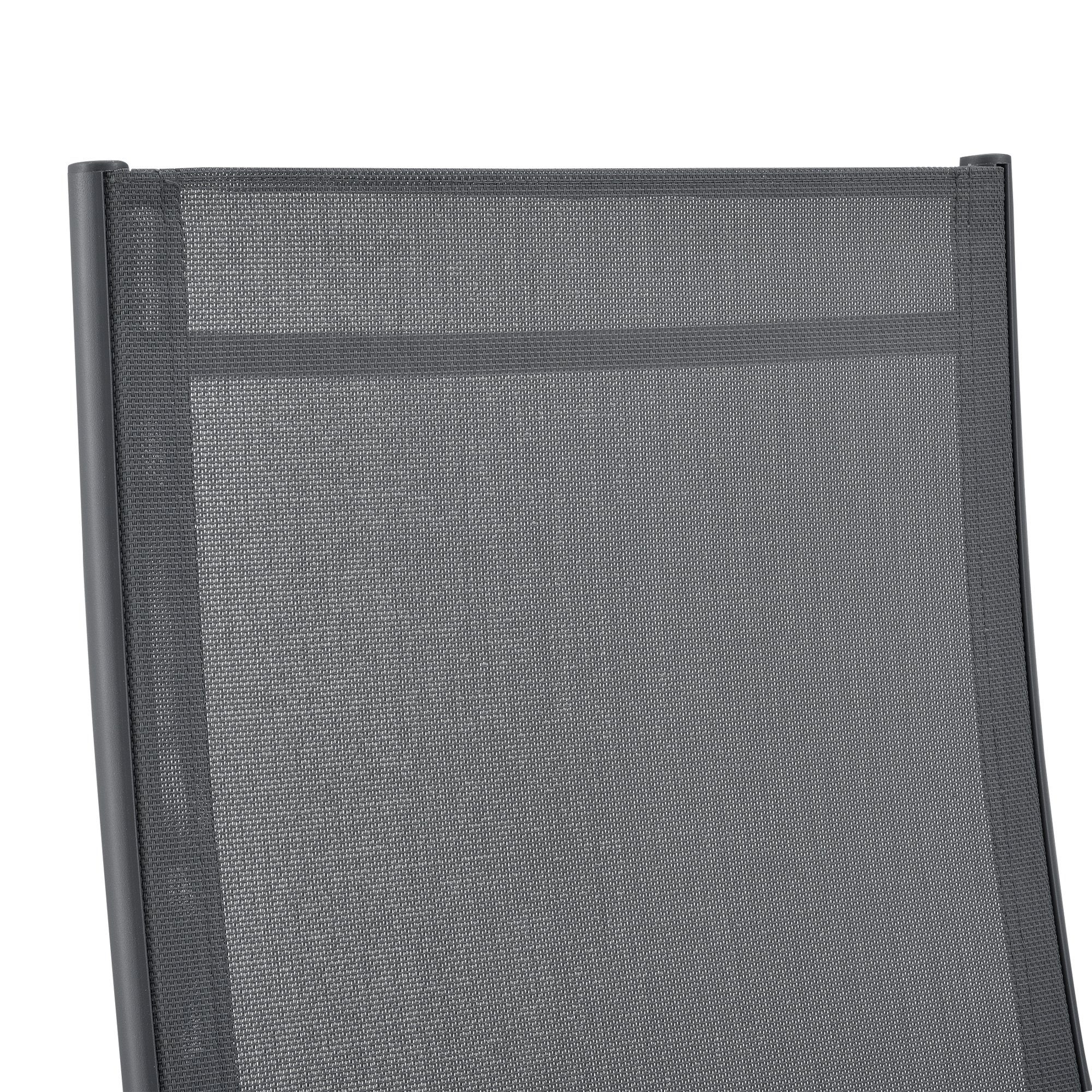 en.casa Gartenstuhl (Set, 2 St), »Kalamata« 2er Set klappbar Dunkelgrau