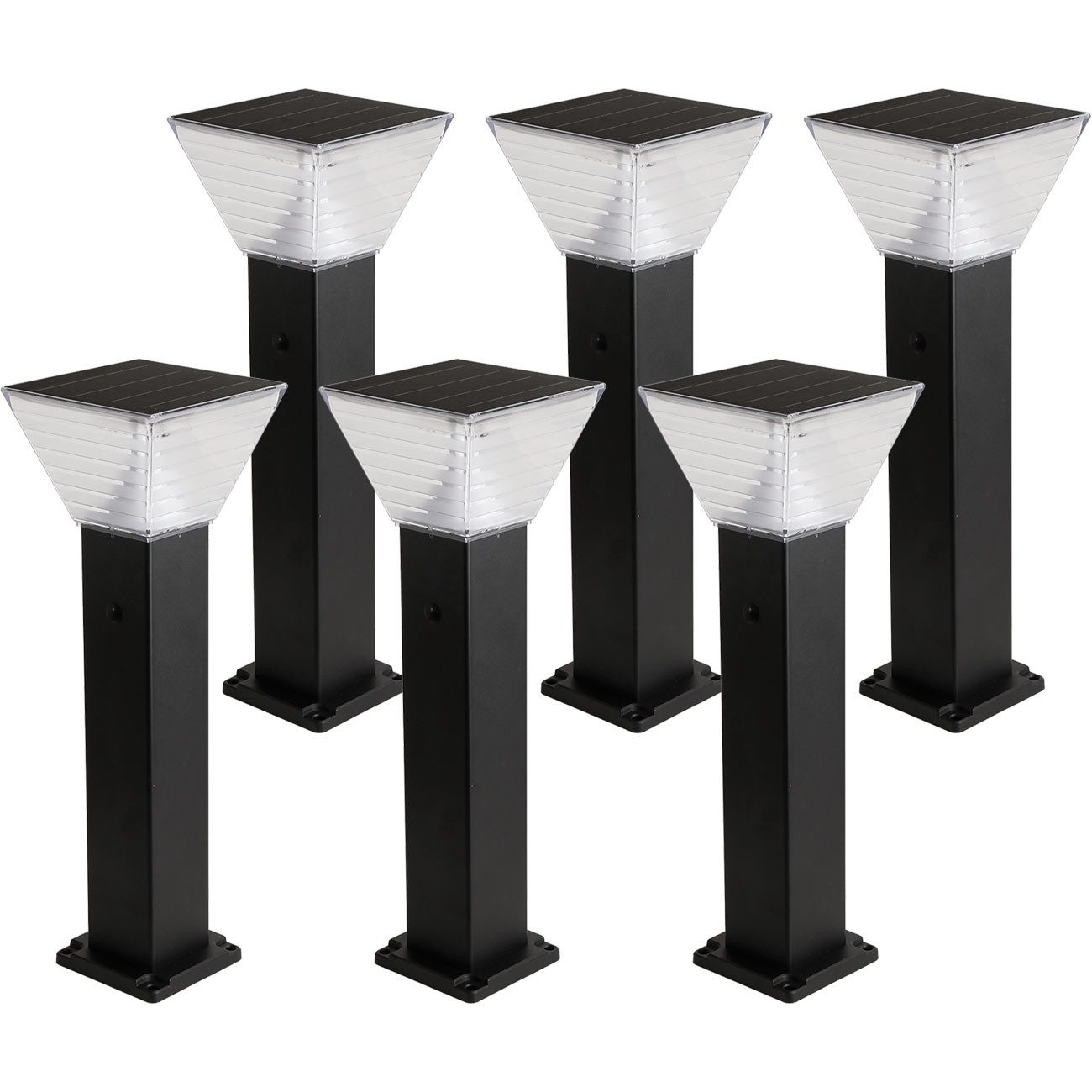 shop'n smile ideoon LED Gartenstrahler Solar Säulen Wegeleuchte 60cm Alu IP65 360° Abstrahlung Gartenlampe, SMD-LEDs, Kalt-/Warmweiß, 2 Lichtfarben (kalt/warm), 2 Modi, 6–8 h Ladezeit, bis 12 h Licht
