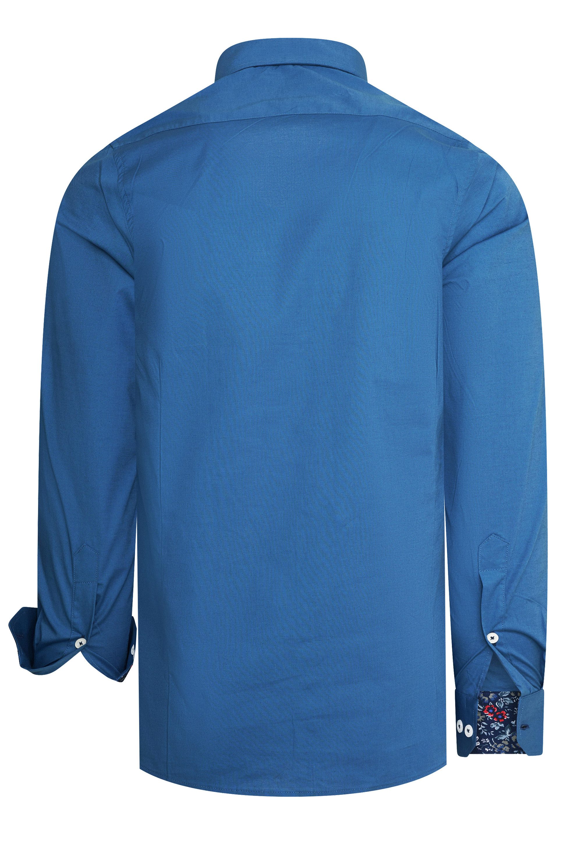 R-NEAL Businesshemd Businesshemd Cotton-Stretch Herren Hemd Taillierter Schnitt