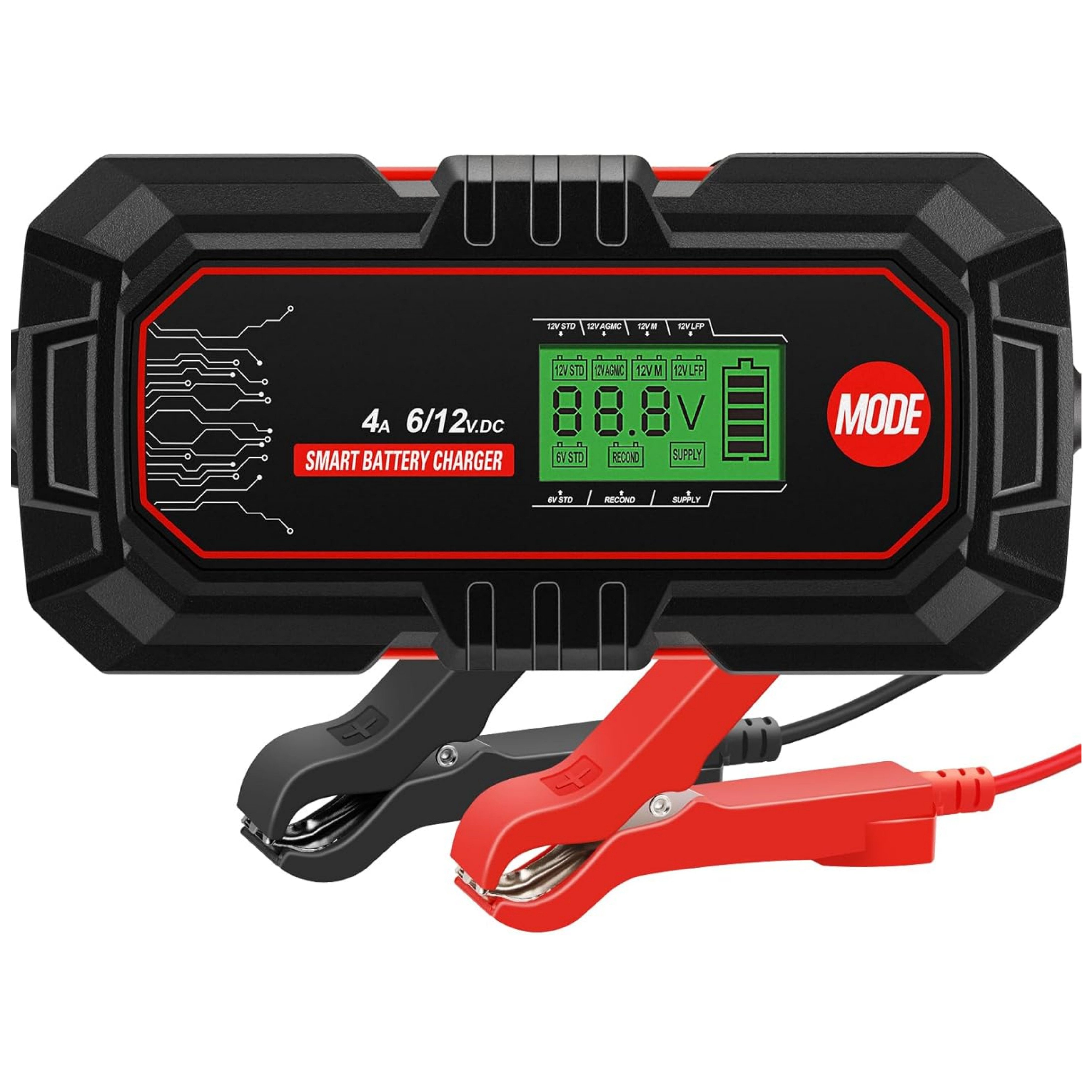 4A 6V/12V Autobatterieladegerät mit Temperaturkompensation Autobatterie-Ladegerät